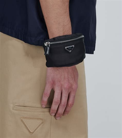 Prada textile wrist bag